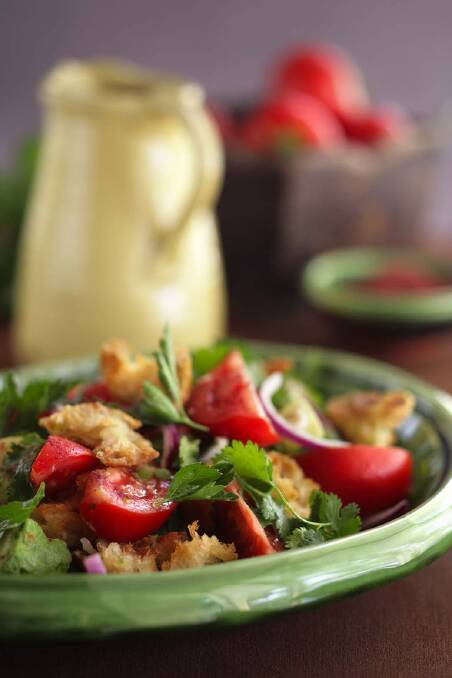 Fattoush salad packs a flavour punch <a href="http://www.goodfood.com.au/good-food/cook/recipe/fattoush-20121123-29uwy.html"><b>(recipe here).</b></a> Photo: Marina Oliphant