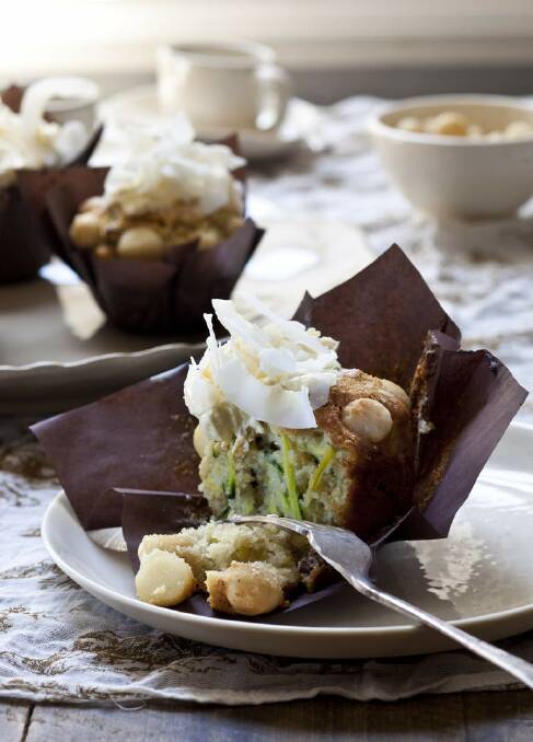 Satisfy sweet tooths with these marvellous make-ahead-of-time muffins  <a href="http://www.goodfood.com.au/good-food/cook/recipe/zucchini-coconut-and-macadamia-muffins-20130305-2fhk5.html?rand=1386722918531"><b>(recipe here).</b></a> Photo: Marina Oliphant