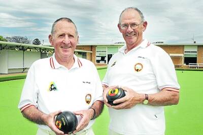 Ray Miller, left, and his brother Jack combine in the Port Fairy Red team today when they hit the road to take on Timboon Gold.