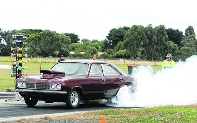 Drag racing at Warrnambool airport, pictured is Kane Finn