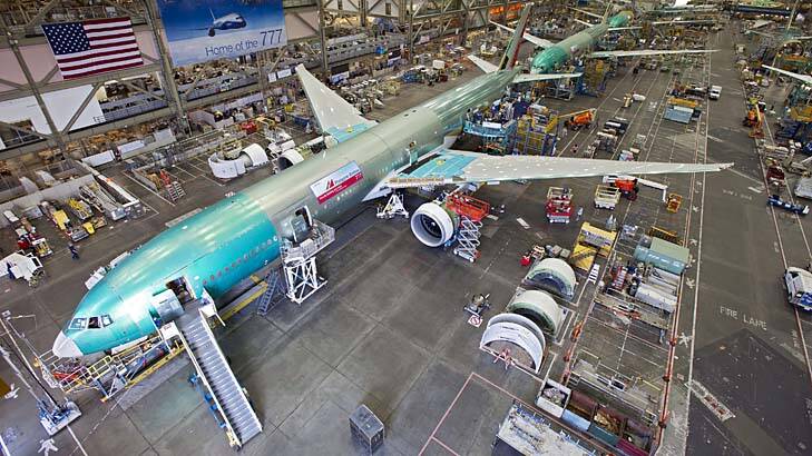 A Boeing 777 under construction.