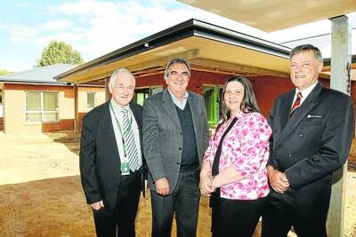 St John of God Hospital CEO Glyn Palmer (left), general manager of youth services Mike Board, regional co-ordinator of Horizon House Sally-Ann White and Horizon House committee chairman Brian Callaghan inspect the nearly completed facility. 101005RG18 Picture: ROB GUNSTONE