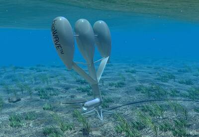 An artist's impression of the proposed Port Fairy wave-power project.