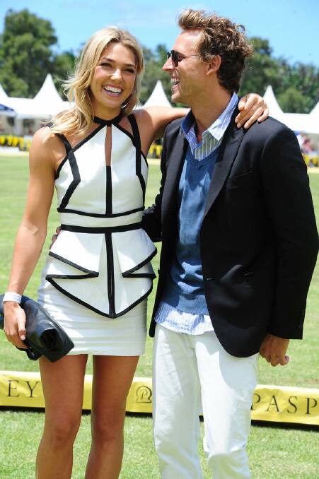 Ashley Hart and Buck Palmer at Paspaley Polo in the City at Centennial Park, Sydney.