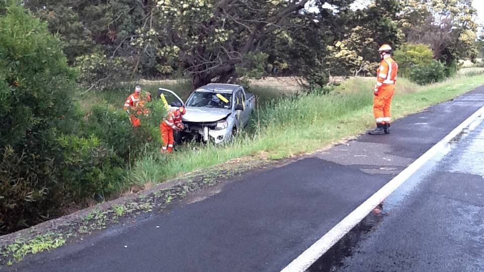 Man trapped after two-car crash