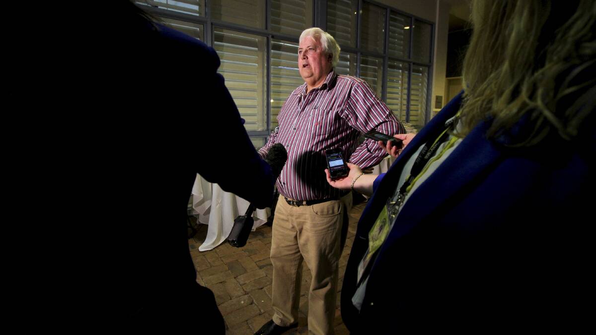 Palmer United Party leader Clive Palmer speaks to media on election night. Photo: MICHELLE SMITH