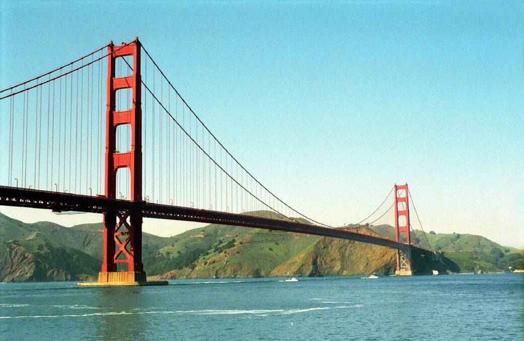 The Golden Gate bridge, one of San Francisco’s most famous landmarks. 