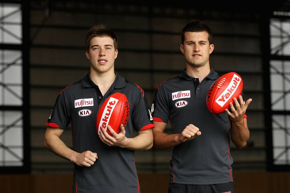 Brothers Zach (left) and Jackson Merrett are on track to carve out their own family tradition at Essendon.