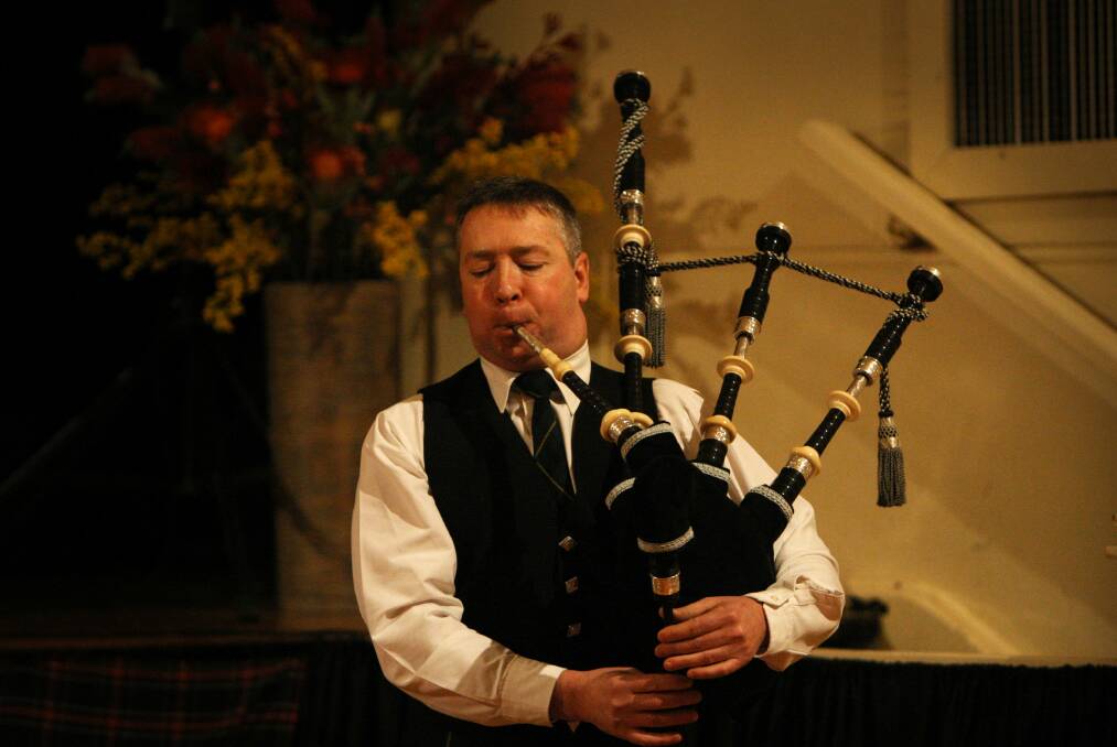 Scott Turner from the Moorabbin Pipe Band plays in the Victorian Piping Association solo competition.