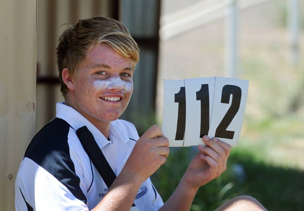Shannon Beks posted his maiden century, smashing 112 for Warrnambool Gold at Horsham Country Week under 15s against Portland yesterday. 