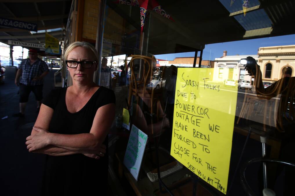 Rebecca Nelson is angry with power failures that led to the closure of her cafe  on Monday. 