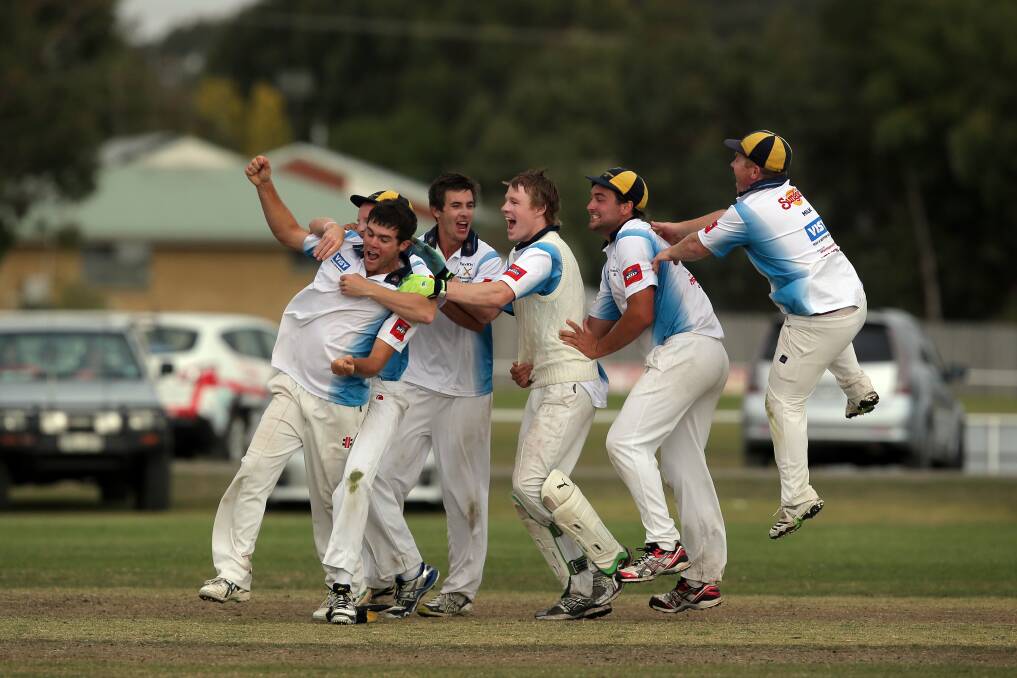 The Eels celebrate Sungold Cup T20 victory.