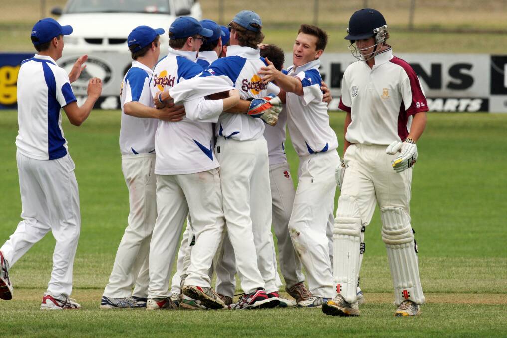 Brierly celebrates the wicket of Nestles’ Cameron Williams in WDCA weekend matches. 