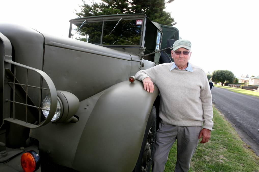 Howard Wilson from Port Fairy and his 1943 Mack military cargo transport.