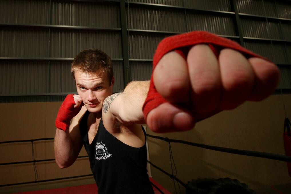 Warrnambool’s Tom Carstein steps into the ring for a state novice heavyweight boxing title fight on December 16. 