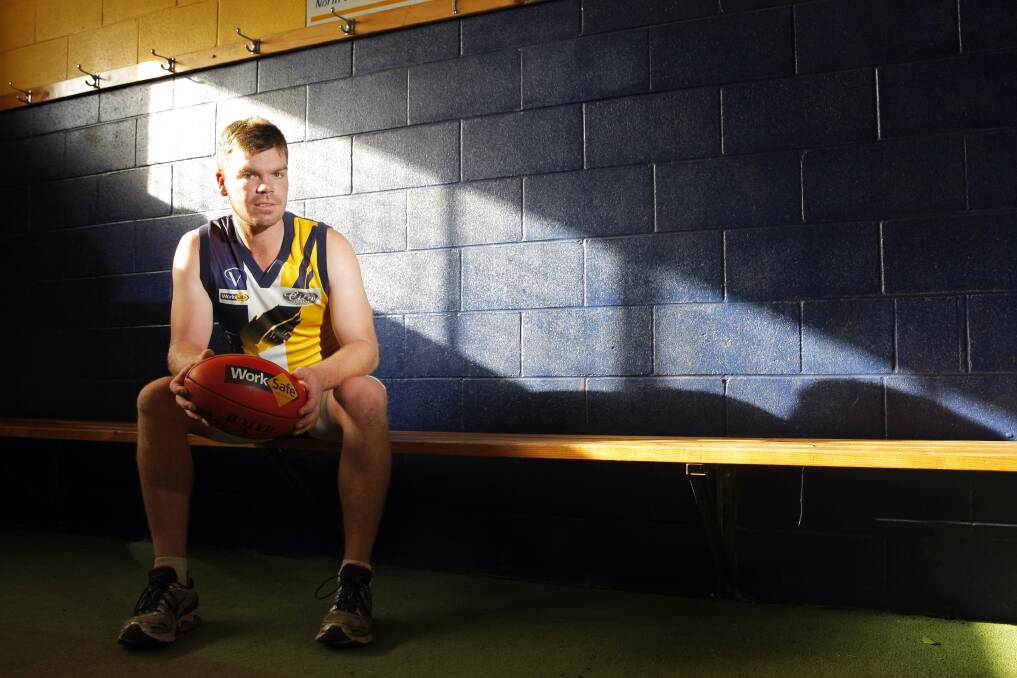North Warrnambool Eagles prize recruit Jake Myles prepares for his first training in the blue and gold this week.
