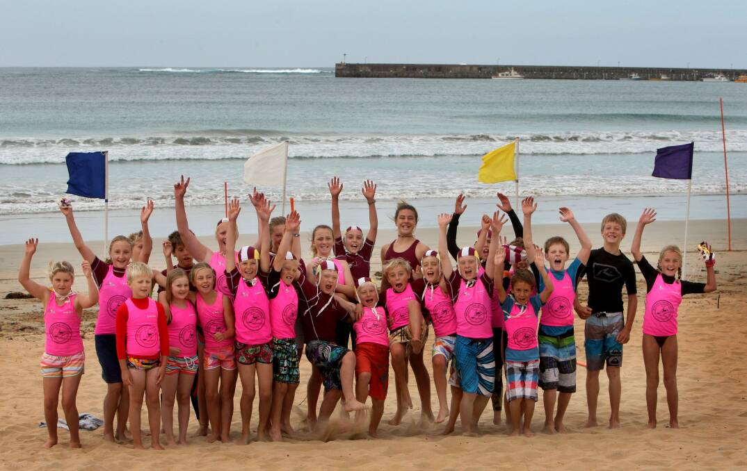 Warrnambool Surf Lifesaving Club Nippers  get in the spirit of tomorrow’s Boardies Day fund-raiser. 