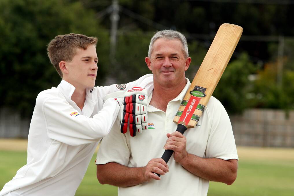 Allansford batsman Gary Rowbottom made 158 not out — the last 50-odd without pads — after opening the batting with son Tom, 15, on the weekend.