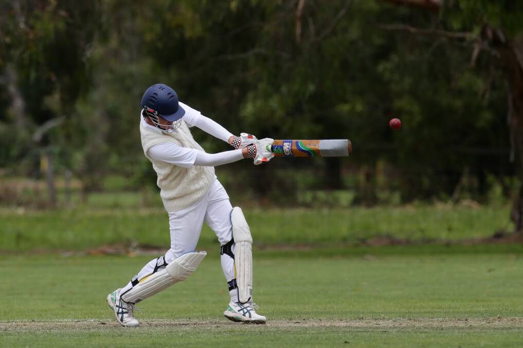 South West’s Will Rowbottom makes his mark with the bat on the under 17 Country Week competiton against Warrnambool Gold. 