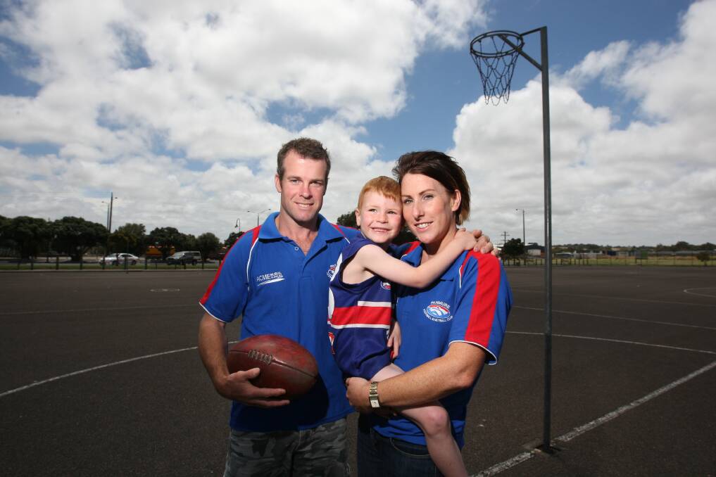 New Panmure A grade netball coach Josie Ellerton with husband Murray and son Leo, 4. 