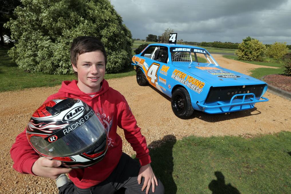 Allansford junior sedan driver Jack Bell, 15, is primed for racing at Warrnambool’s Premier Speedway.   