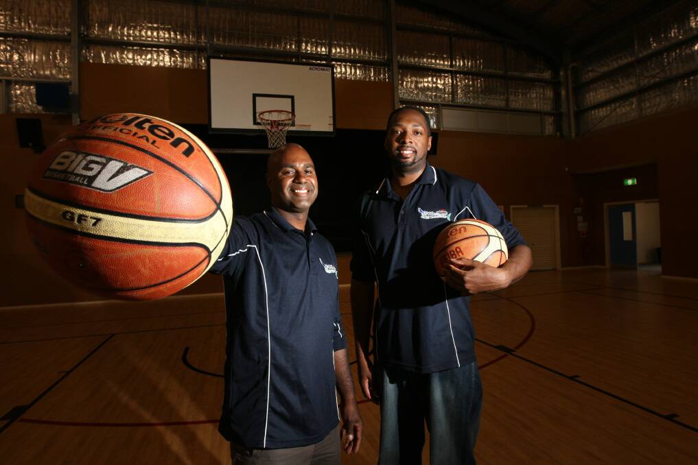 Warrnambool Seahawks joint coaches Rebel Noter (left) and Tim Gainey.   