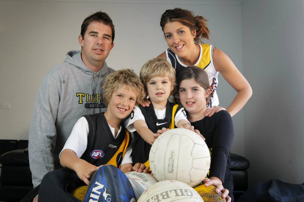 Merrivale football-netball husband and wife Luke and Danielle McInerney and their children Jag, 8, Moss, 4 and Paris, 9, are packing up their balls and moving to Cairns. 