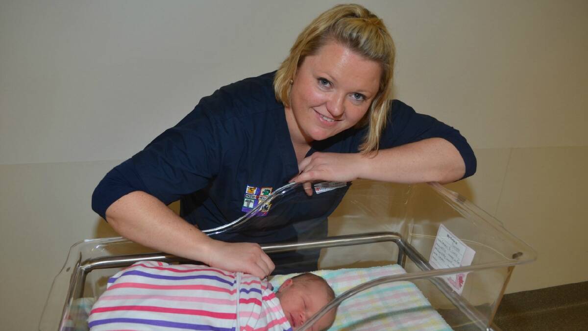 Midwife Lauren Frazer with Mia Dwyer, born at Orange Hospital.