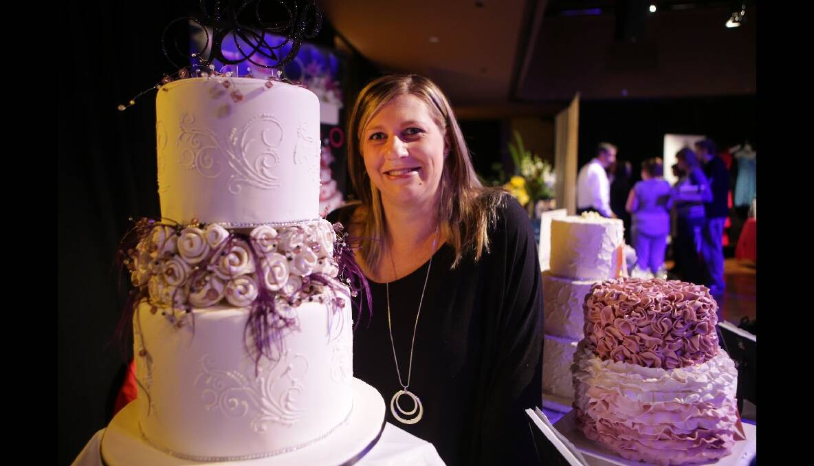 Jodie Hucker from jd cakes Funky Purple Rose cake. Picture:LEANNE PICKETT
