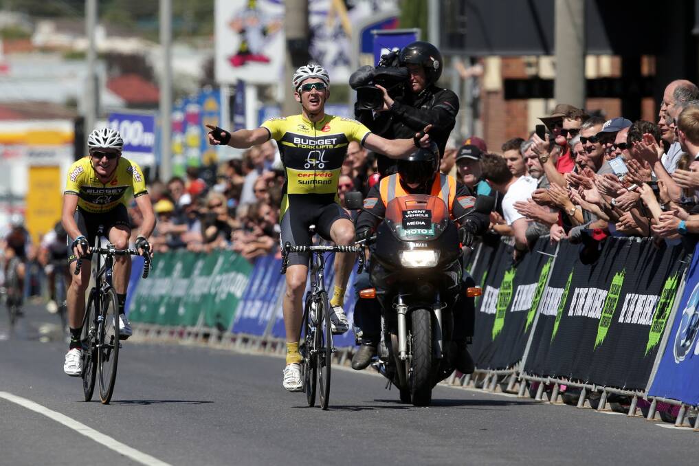 Samuel Horgan rides to victory in last year’s Melbourne to Warrnambool Cycling Classic. 