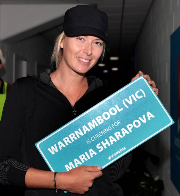 Russian tennis star Maria Sharapova returns the Warrnambool love. 