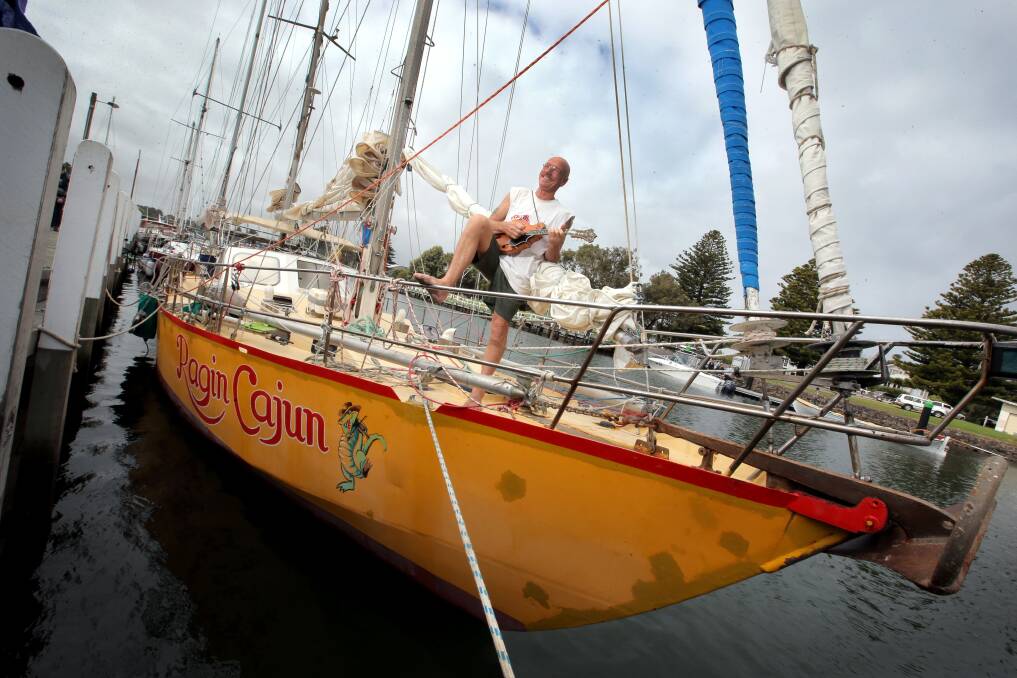 Mandolin-playing sailor Tony Beks has returned to Port Fairy aboard his yacht Ragin Cajun after listening to the rhythm of the sea for more than six years. 