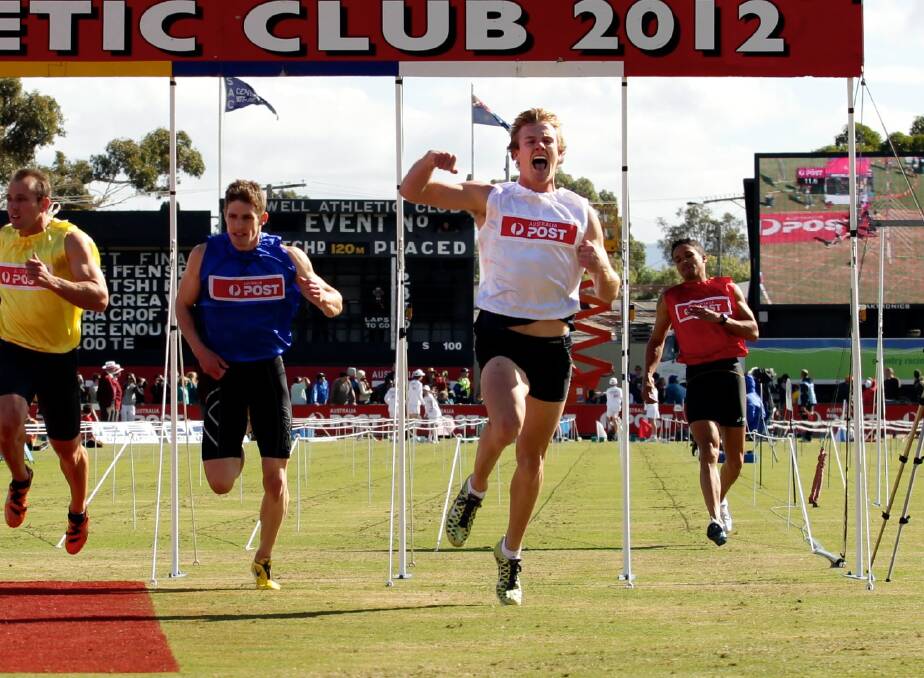 Matthew Wiltshire wins last year’s Stawell Gift. Picture: THE AGE