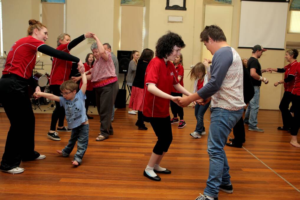 South West Let’s Dance group participants, including Kate Meade, Chester Meade, Tianna Lewis and Jackson Kennedy, hit the dance floor as part of the all-abilities program in Warnambool. 