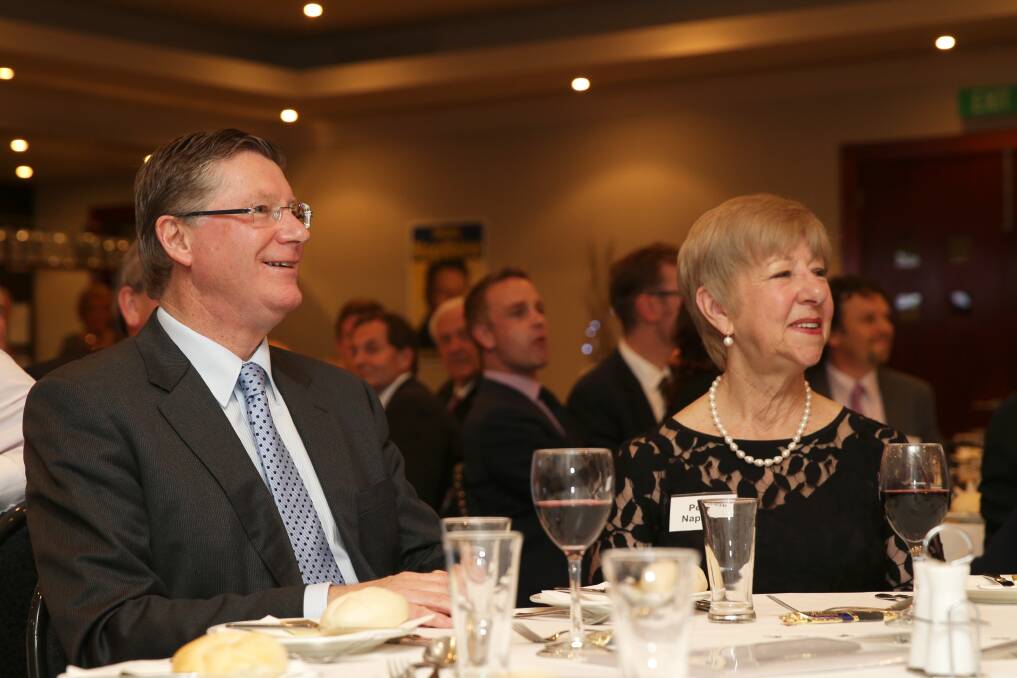 Victorian Premier Denis Napthine and his wife Peggy at a dinner in his honour this week.