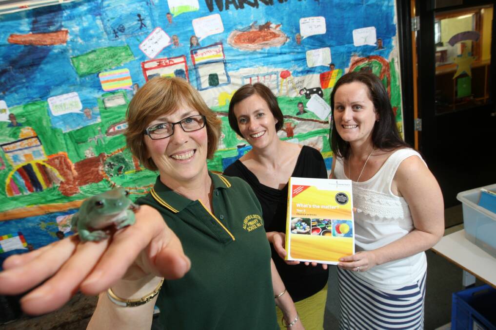 Science facilitators Denise Millard (left), from Allansford and District Primary School, Belinda Watson, of Warrnambool West Primary School, and Rebecca Hickey, of Woodford Primary School, are at the forefront of a pilot project. 