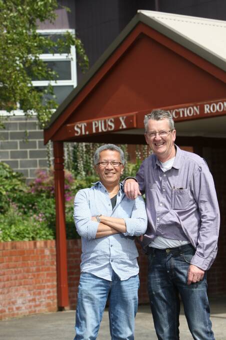 Stand Together as One: Boyd Advincula (left) and Stuart Bethune are fund-raising for typhoon victims in the Philippines. 