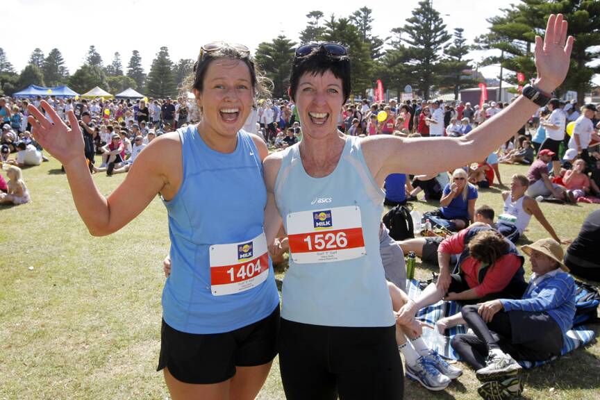 Katie Alexander, of Camperdown, and Cath Fah, home on holidays from Canada, ran well helping the Standard's 10km team to victory. 
