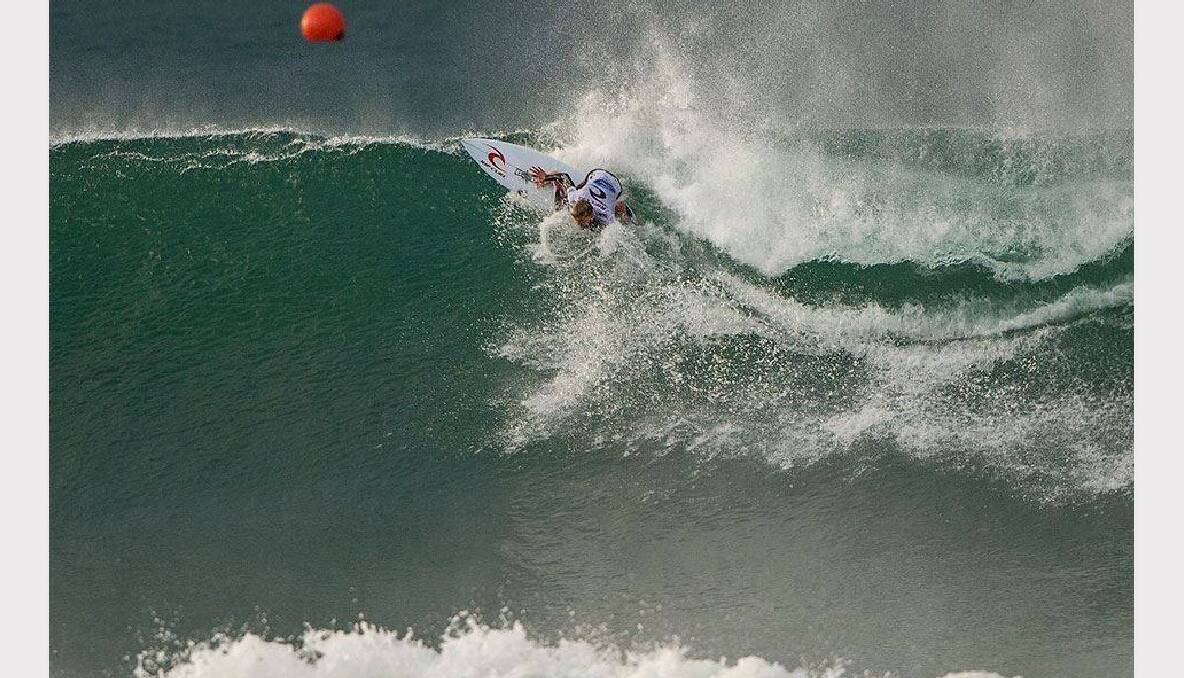 Well done: Jacob Willcox scores a well deserved 7.33 points on a soild eight-foot Bells wave. Photo: Margaret River Boardriders Club