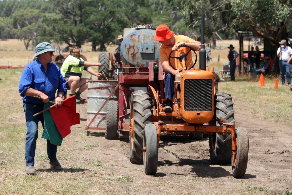 Driver John Goodland tests his vehicle during last year’s tractor pull at Orford. 