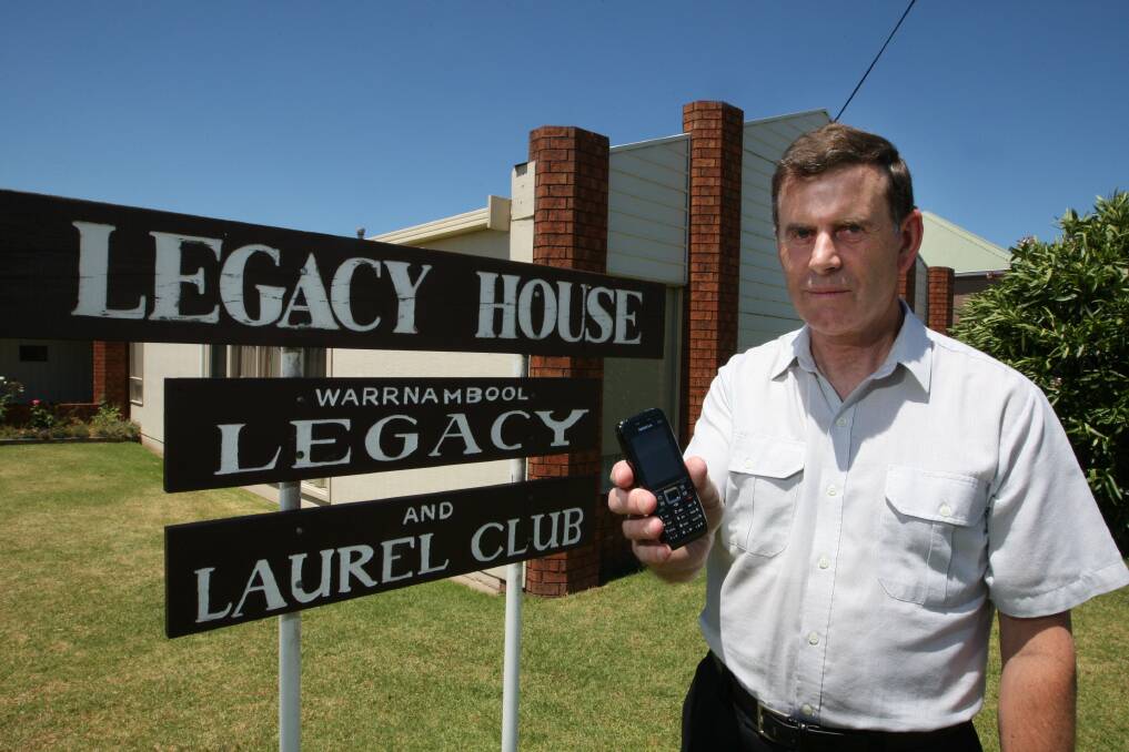 Warrnambool Legacy executive officer David Pearson says the welfare organisation is still reliant on mobile telephones three weeks after reporting a landline fault to Telstra — the day before the Warrnambool exchange fire. 