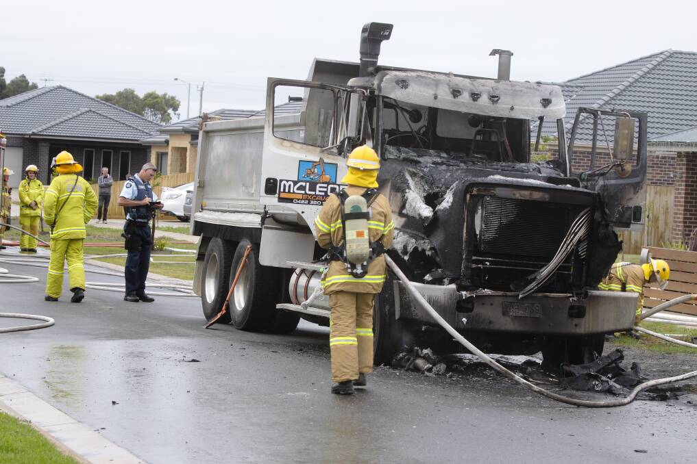 A fire caused extensive damage to the cabin of a tip truck yesterday in north Warrnambool