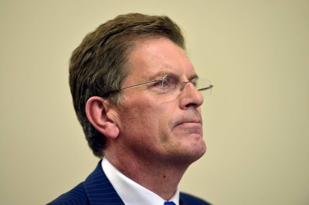 Premier Ted Baillieu during his resignation speech at Parliament House on Wednesday. Photo: Joe Armao