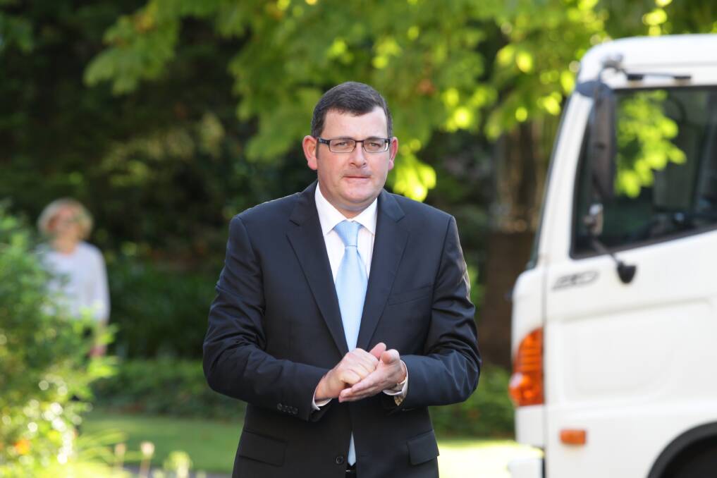 Labor leader Daniel Andrews enters Parliament House on Thursday after the resignation of Ted Baillieu and installment of Denis Napthine as Victorian Premier. Photo: Angela Wylie