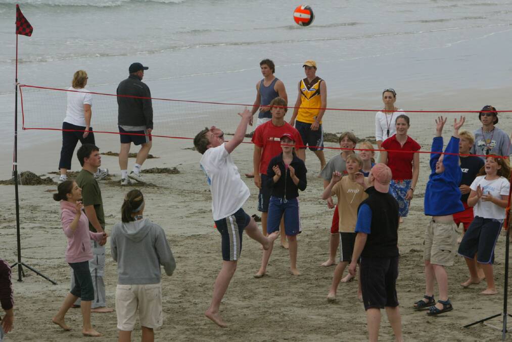Volleyball on the beach at Port Fairy.