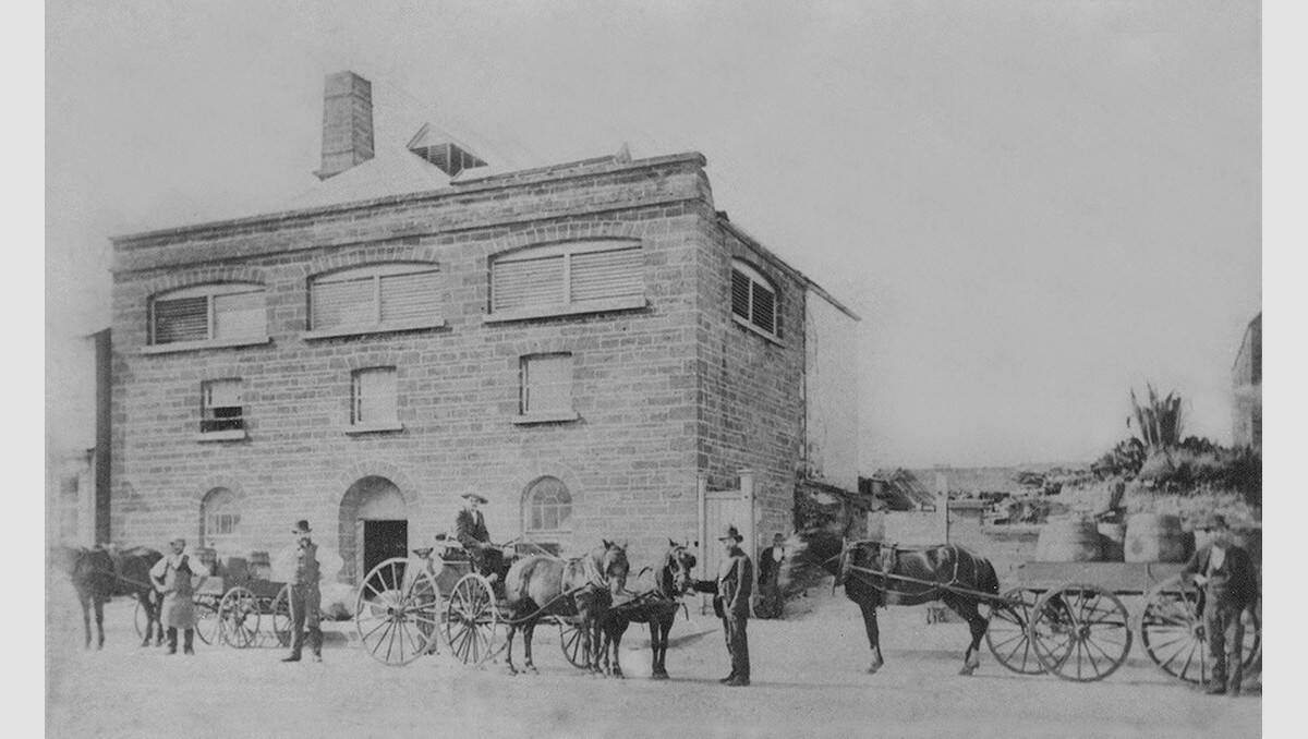 The bluestone Western Brewery was started by Edmund Wheeler in Timor Street in 1866. The site is now the location of The Last Coach.  SOURCE: Warrnambool & District Historical Society.