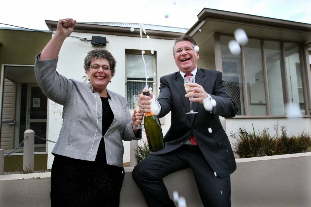 Peter's Project director Vicki Jellie and Premier Denis Napthine celebrate the announcement of State Budget funding for a radiotherapy facility in Warrnambool. Click through the gallery to see the progress of Peter's Project through recent years.