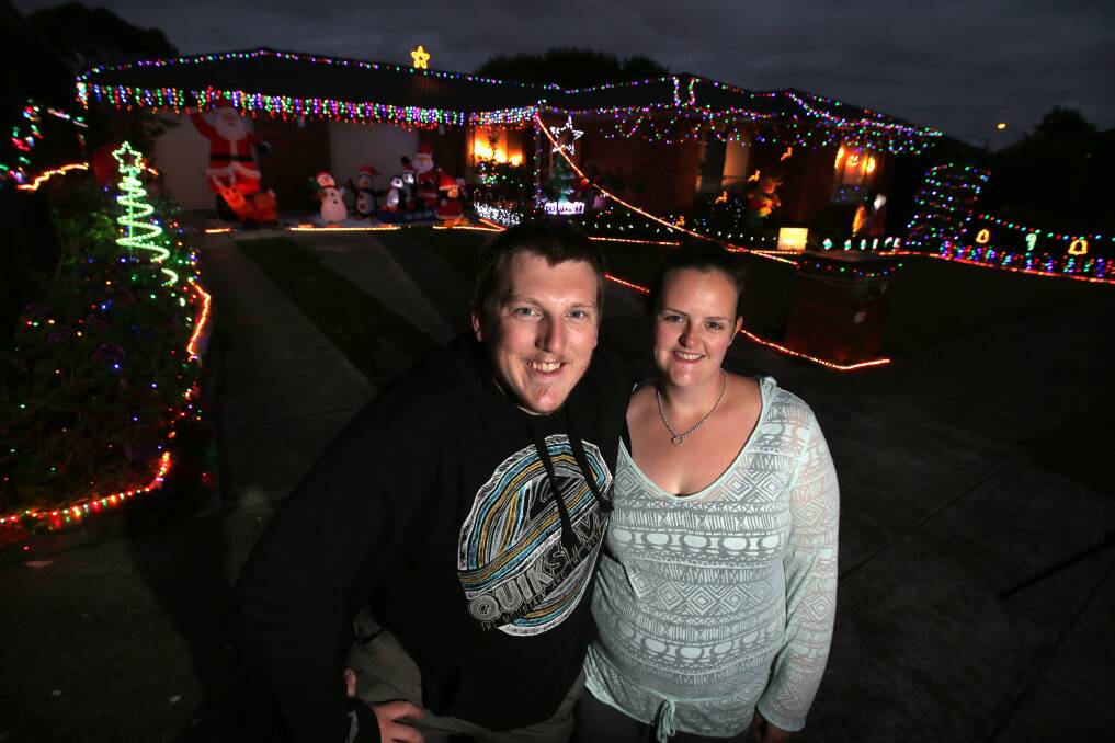 Cameron Hardwick and his partner Melinda Collie are the winners of The Standard's Christmas lights competition.