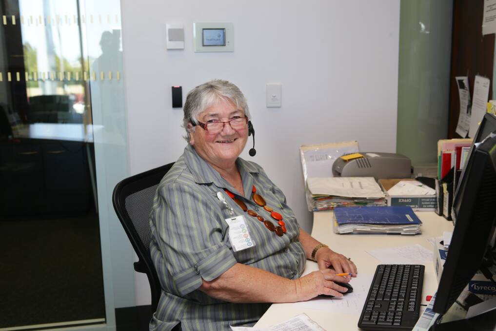 South West Healthcare switchboard receptionist Jackie Day, 75, has been working at the hospital for a very long time. Picture: VICKY HUGHSON