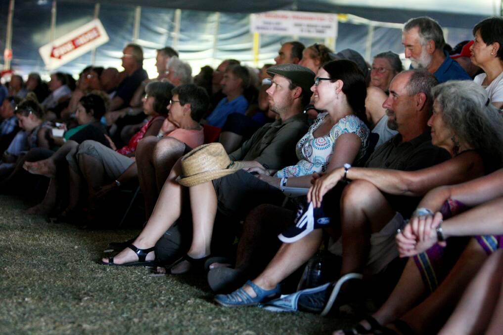 Folk festival punters packed in to see Arlo Guthrie close the festival for another year.